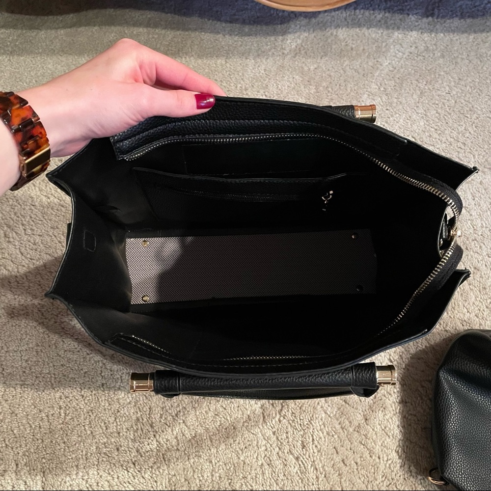 Square Black Tote - Picture 2 of 4
